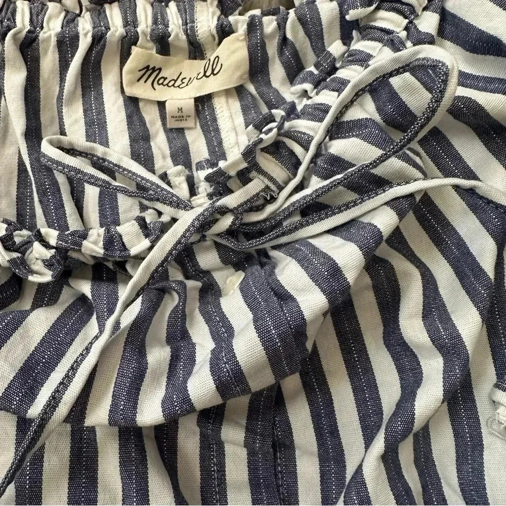 MADEWELL Shimmer Stripe Off-the-Shoulder Top Size Medium - Picture 8 of 9